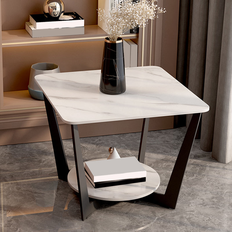 Slate Cross Legs Corner Table Modern Square Sofa Side End Table