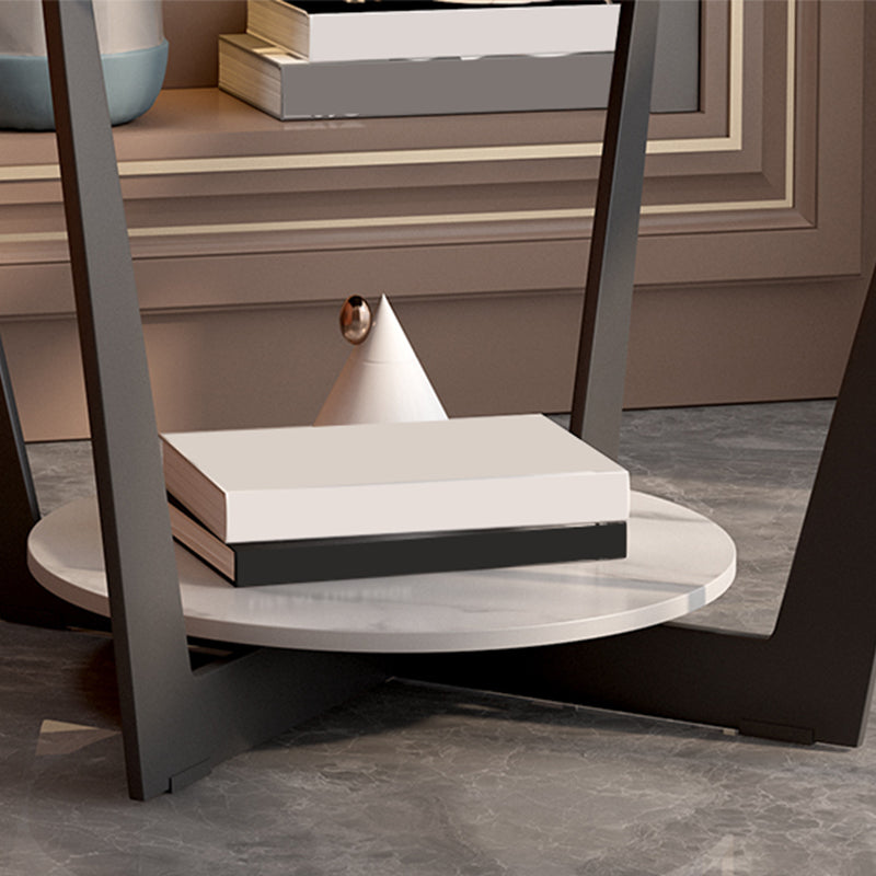 Slate Cross Legs Corner Table Modern Square Sofa Side End Table