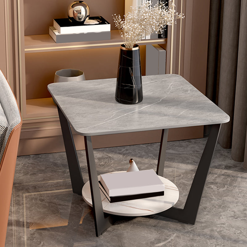 Slate Cross Legs Corner Table Modern Square Sofa Side End Table