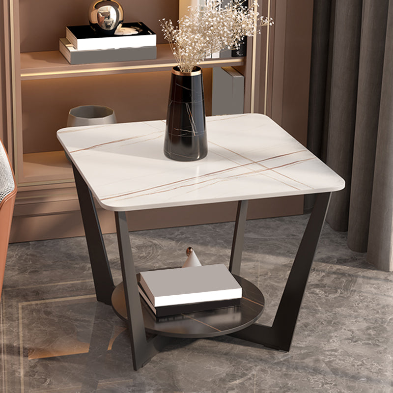 Slate Cross Legs Corner Table Modern Square Sofa Side End Table
