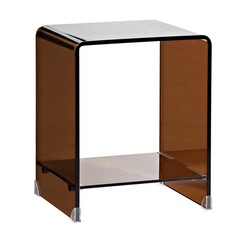 Modern Glass Corner Table Round Side End Table for Living Room