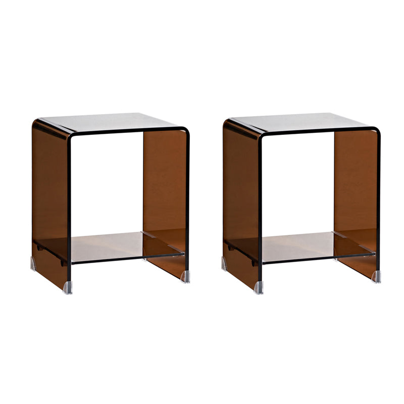 Modern Glass Corner Table Round Side End Table for Living Room