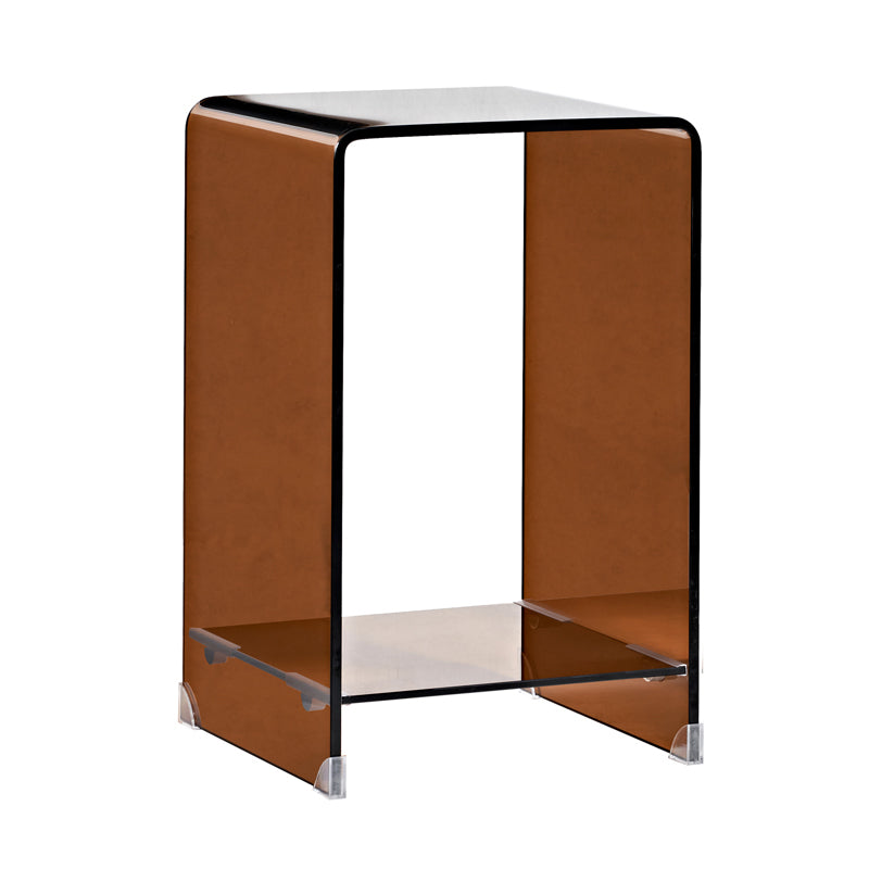 Modern Glass Corner Table Round Side End Table for Living Room