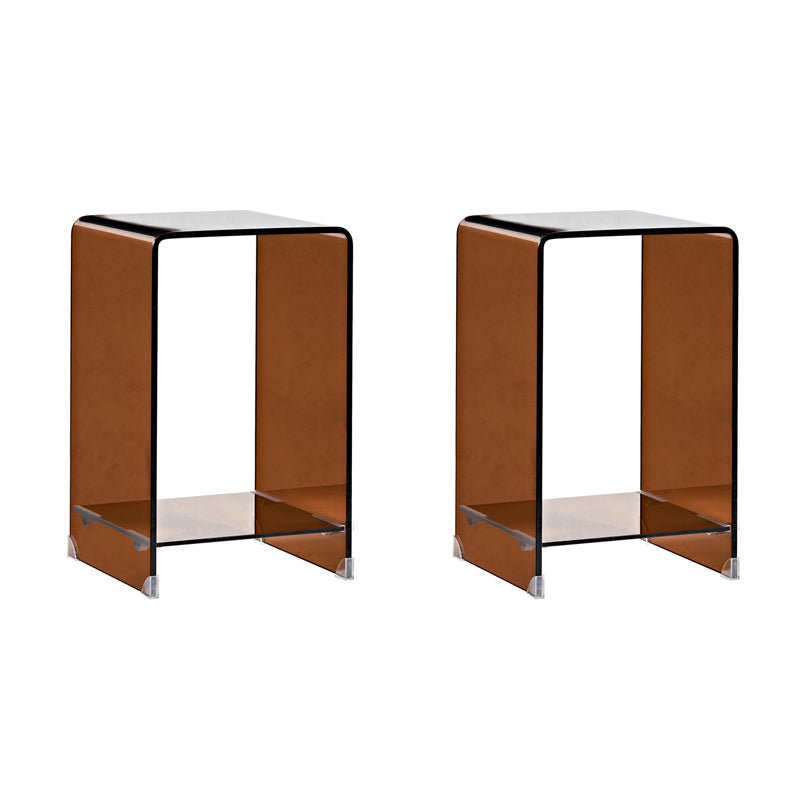 Modern Glass Corner Table Round Side End Table for Living Room