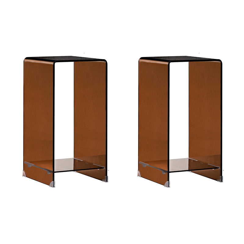 Modern Glass Corner Table Round Side End Table for Living Room