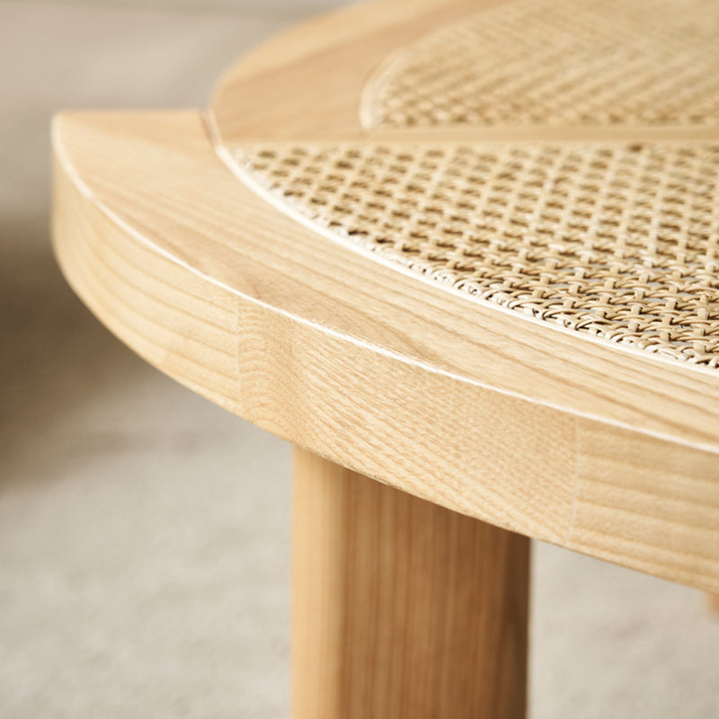 Scandinavian 1 Single Coffee Table Round Wood Cocktail Table