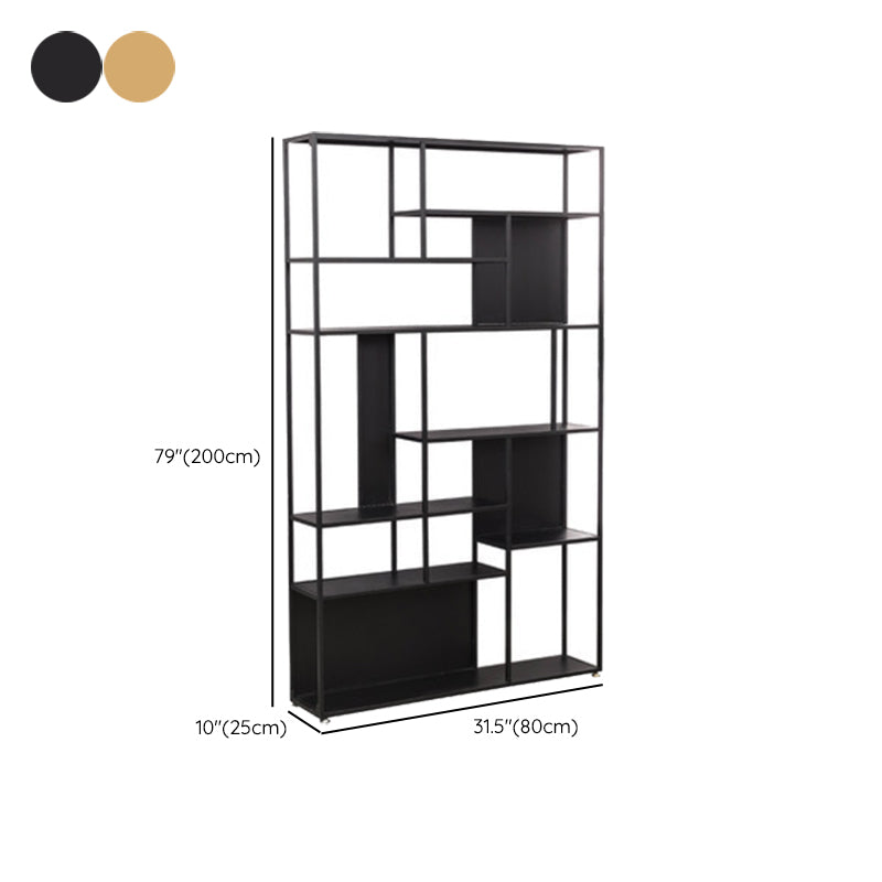 Glam Metal Book Shelf Etagere Shelf Bookcase for Study Room 78.7" H