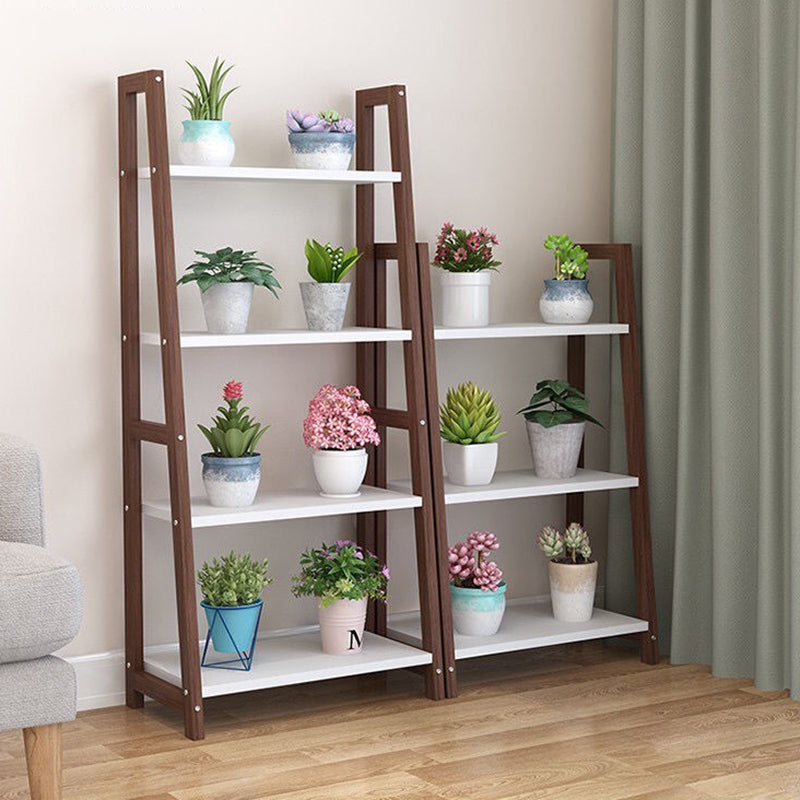 Modern Ladder Vertical Bookshelf Open Wooden Shelf Bookcase for Study Room