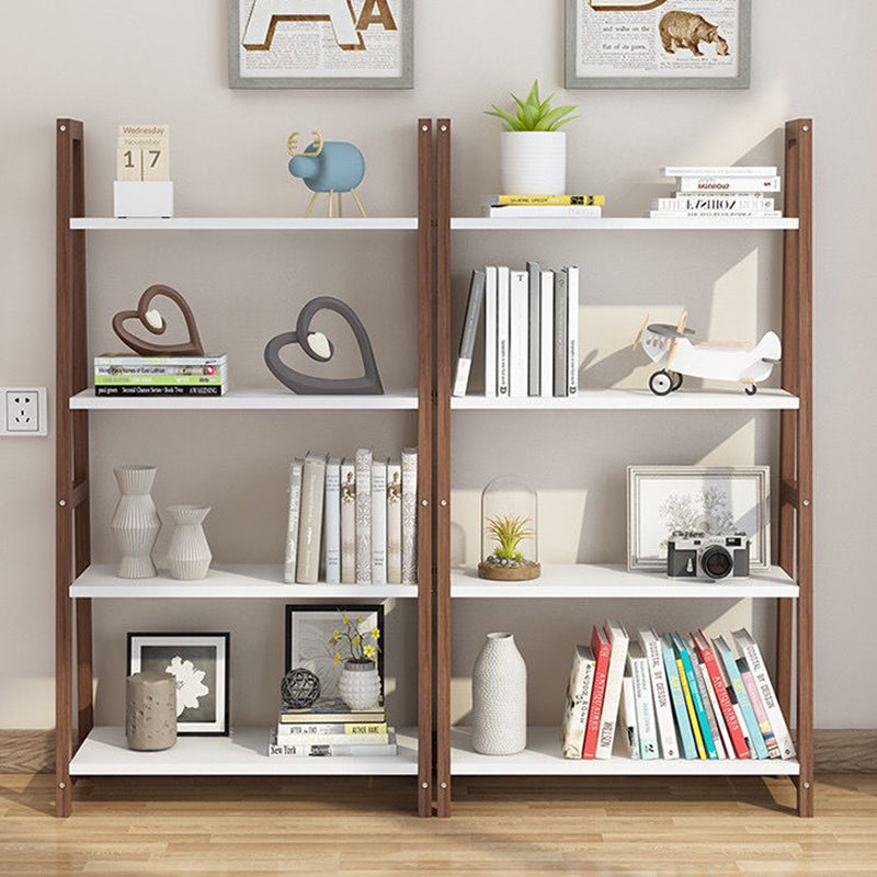 Modern Ladder Vertical Bookshelf Open Wooden Shelf Bookcase for Study Room