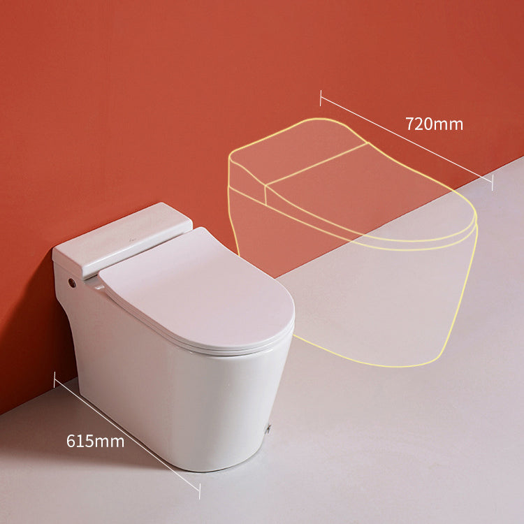 Contemporary Elongated Toilet Bowl Siphon Jet Flush Toilet with Seat for Bathroom