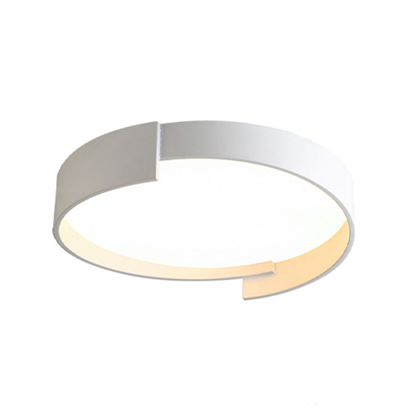 Modern LED Metal Flush Mount Circular Shape Ceiling Light with Acrylic Shade for Bedroom