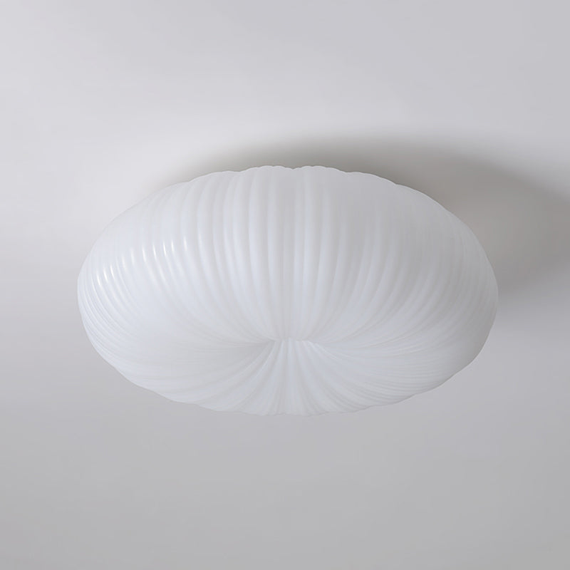 LED Modern Metal Flush Mount Circular Shape Ceiling Light with Acrylic Shade in White