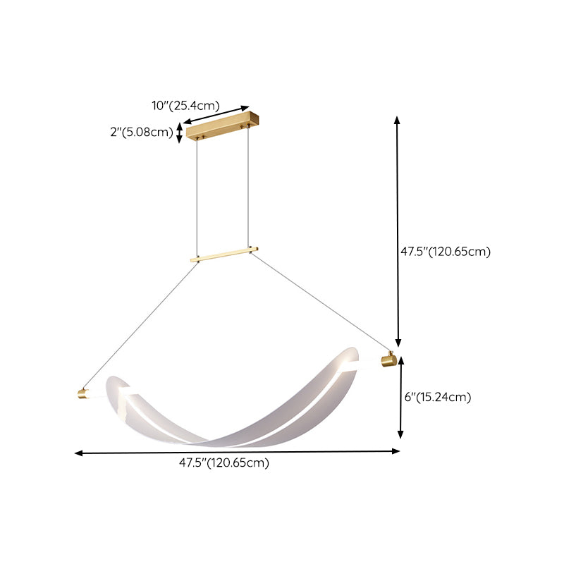 1-Light Geometric Island Pendant Lights Modern Metal Island Pendant Lighting
