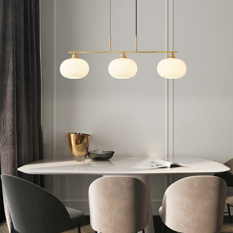 Metal/Glass Kitchen Island Lighting Modern Golden/Black Ceiling Light for Foyer