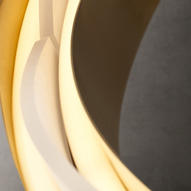 Linear Shape Pendant Lighting Modern Style Metal 2 Lights Hanging Lamp in Gold