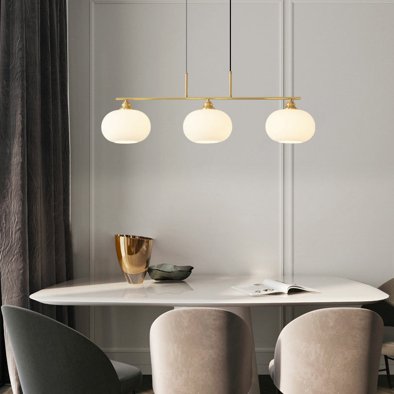 Metal/Glass Kitchen Island Lighting Modern Golden/Black Ceiling Light for Home