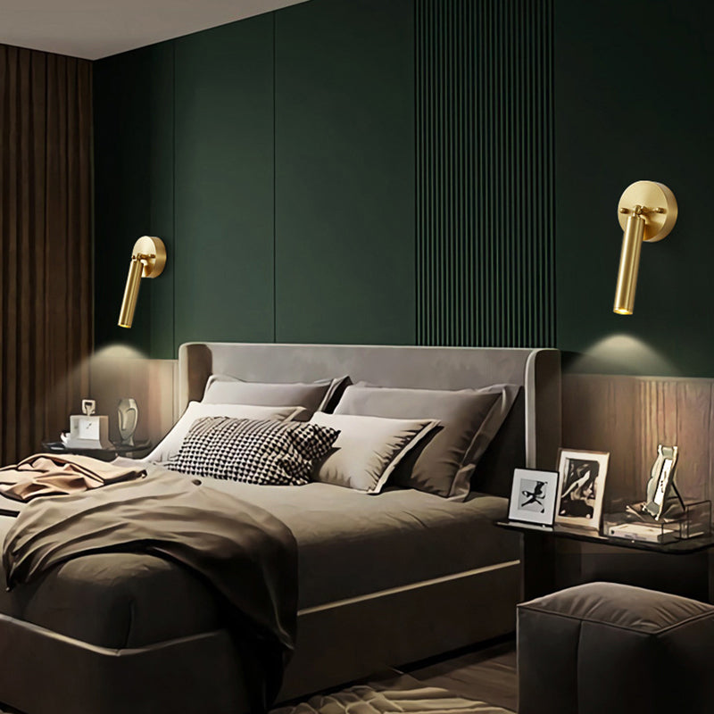 1-Light Cylinder Wall Lights Modern Metal Wall Light Fixture