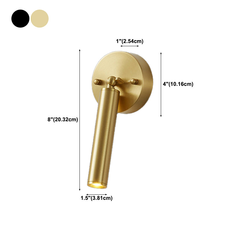 1-Light Cylinder Wall Lights Modern Metal Wall Light Fixture