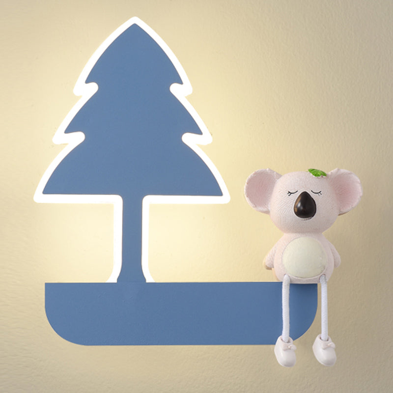 Cartoon Style Wall Light Colorful Metal Wall Lamp for Children's Room (Included Doll)