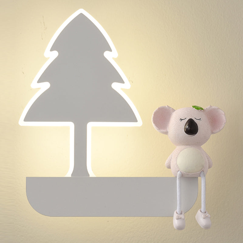 Cartoon Style Wall Light Colorful Metal Wall Lamp for Children's Room (Included Doll)