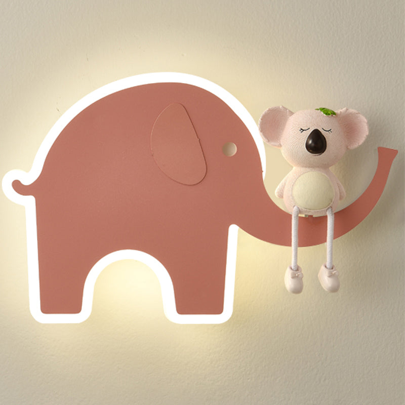 Cartoon Style Wall Light Colorful Metal Wall Lamp for Children's Room (Included Doll)