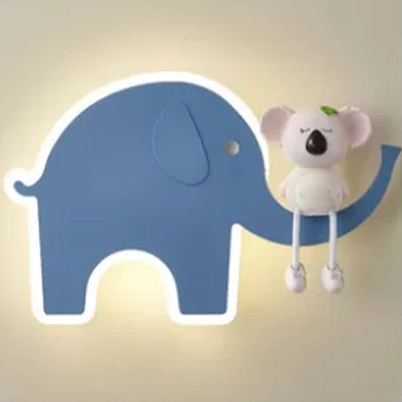 Cartoon Style Wall Light Colorful Metal Wall Lamp for Children's Room (Included Doll)