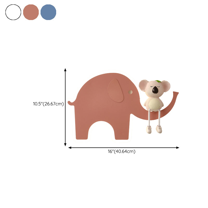 Cartoon Style Wall Light Colorful Metal Wall Lamp for Children's Room (Included Doll)