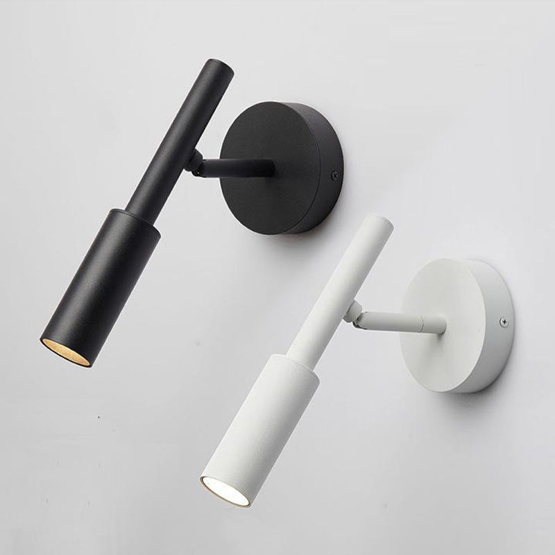 Single Modernism White/Black Wall Mounted Sconce Metallic Wall Light for Bedroom