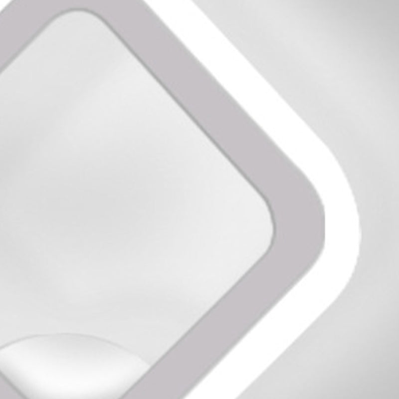 Square Shape Wall Lamp Modern Style Acrylic 1 Light Sconce in White