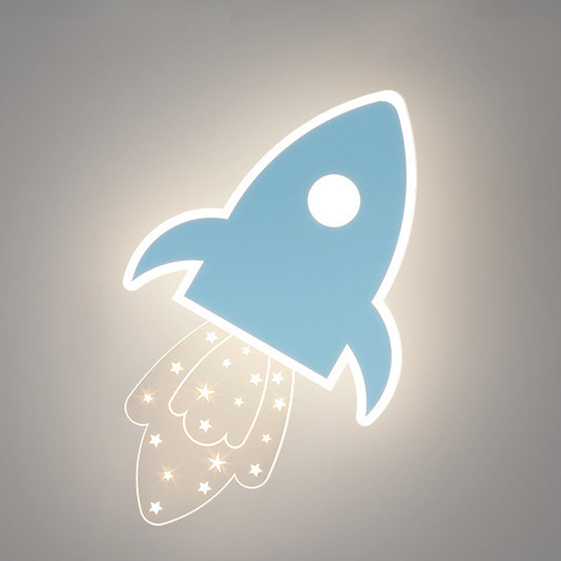 Kids Style 2 - Light LED Wall Light Pink / Blue Iron and Acrylic Wall Mount Fixture