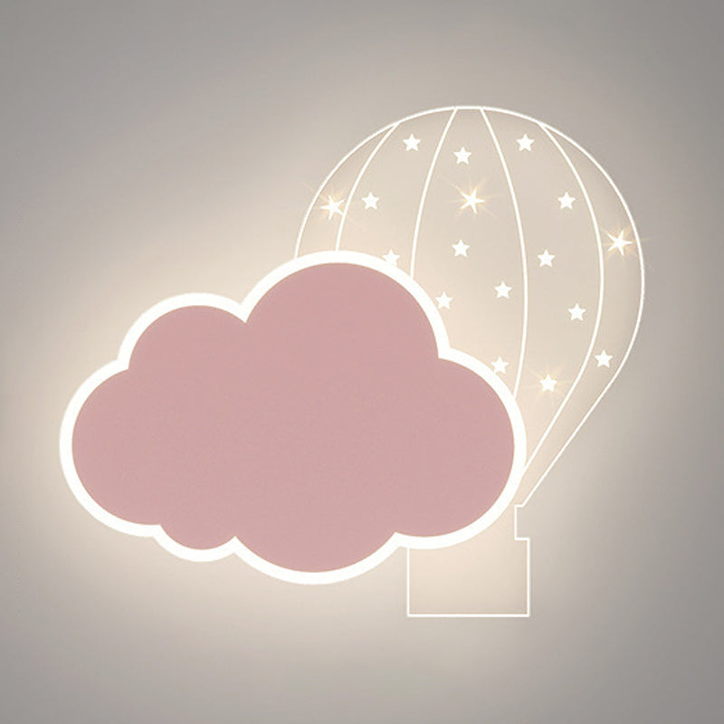 Kids Style 2 - Light LED Wall Light Pink / Blue Iron and Acrylic Wall Mount Fixture