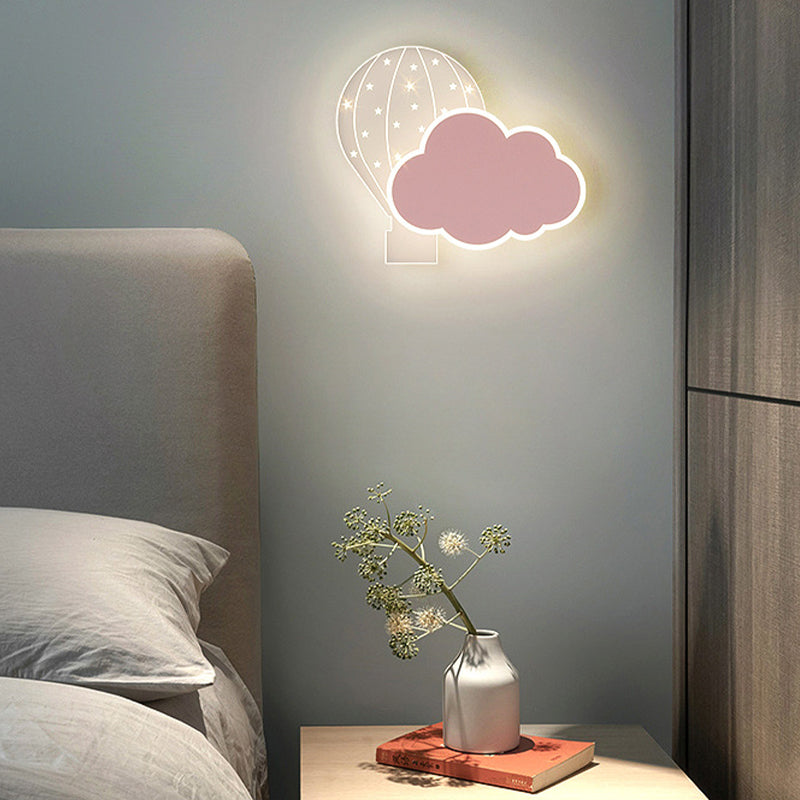 Kids Style 2 - Light LED Wall Light Pink / Blue Iron and Acrylic Wall Mount Fixture