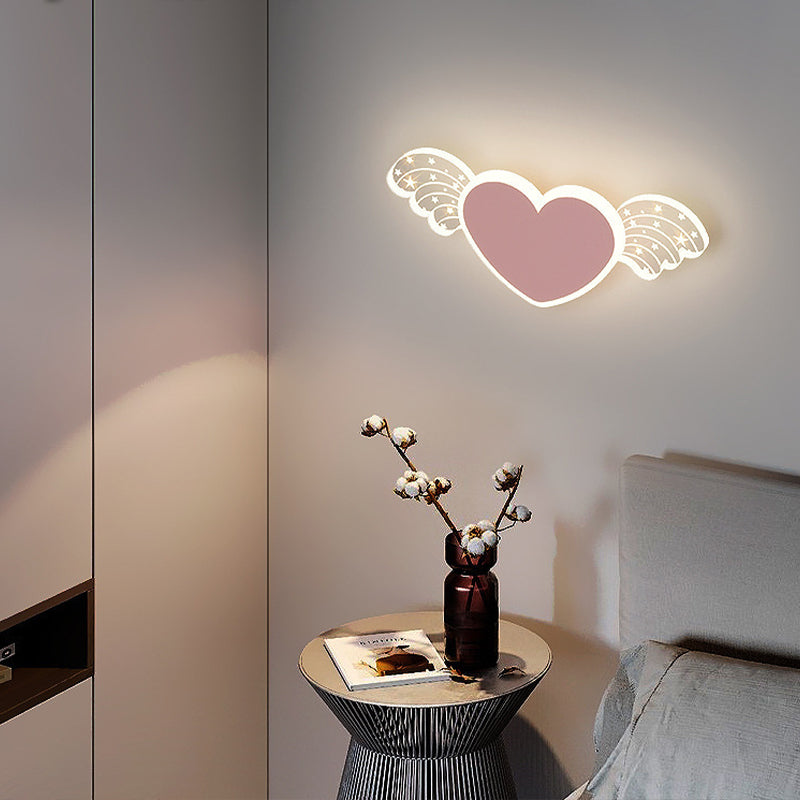 Kids Style 2 - Light LED Wall Light Pink / Blue Iron and Acrylic Wall Mount Fixture