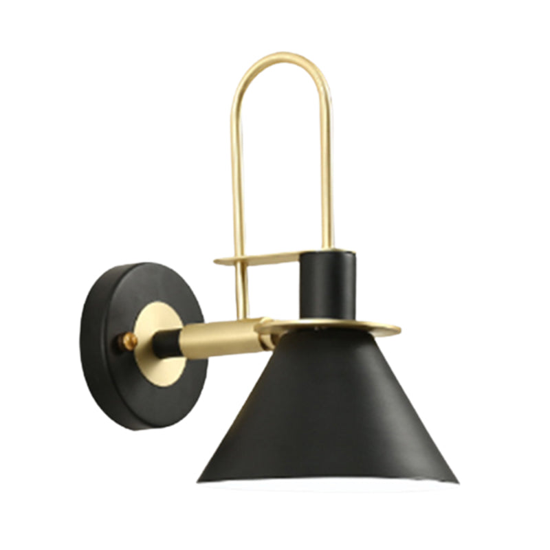 Nordic Style Iron Wall Light Colorful Cone Shape Wall Lamp for Bedroom
