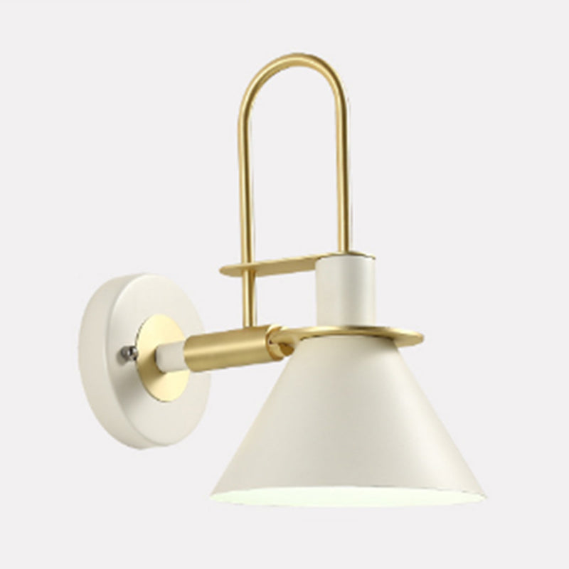 Nordic Style Iron Wall Light Colorful Cone Shape Wall Lamp for Bedroom