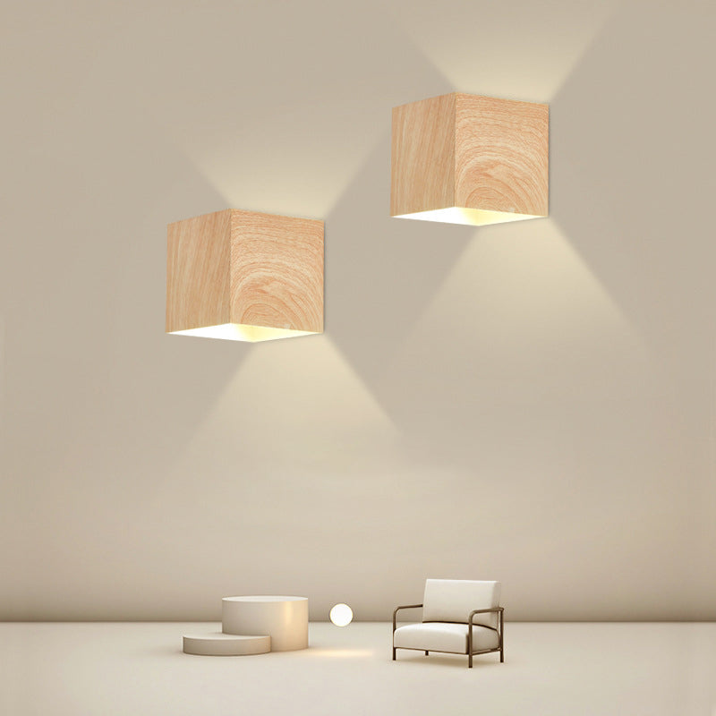 2-Light Modernism Beige/Brown Wall Mounted Sconce LED Shaded Wall Light for Bedroom