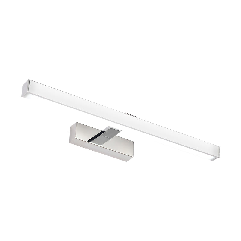 1 - Light Contemporary Bathroom Vanity Light Fixture in Chrome Linear Bath Bar