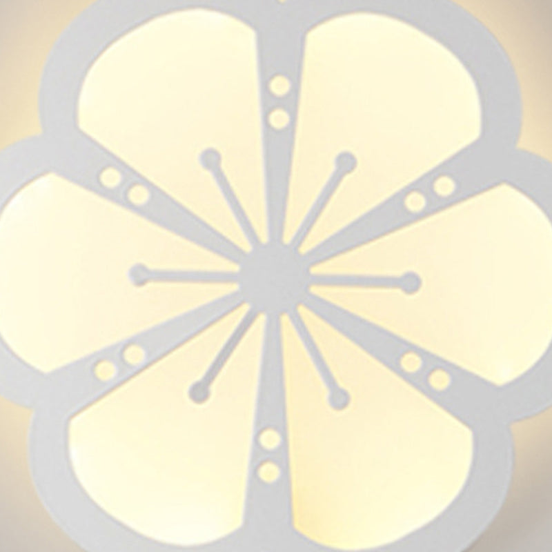 Modern Flower Shape Wall Light Sconces White 1 Light Sconces Light for Living Room