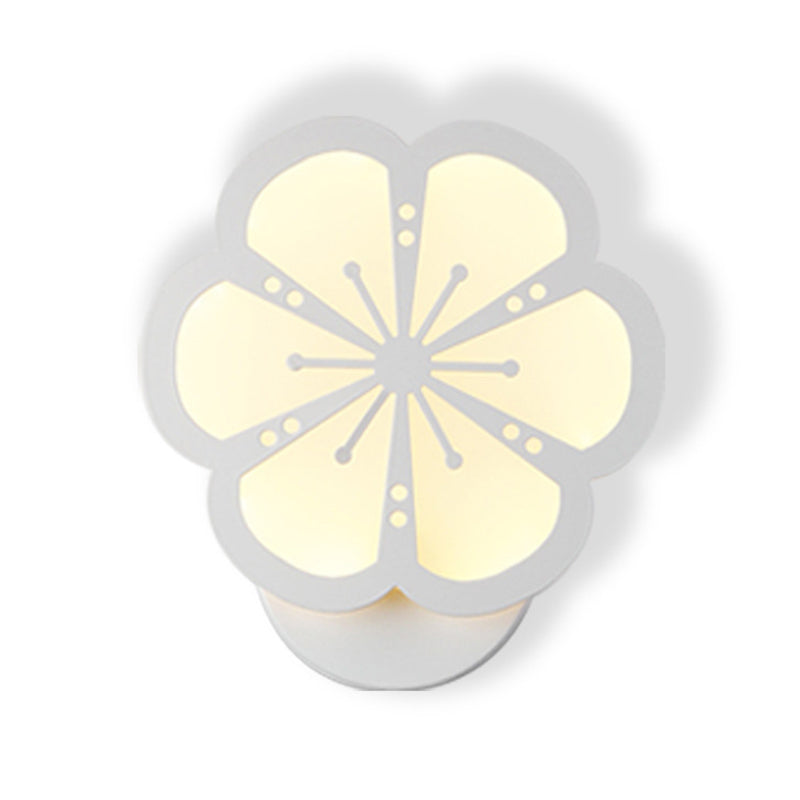 Modern Flower Shape Wall Light Sconces White 1 Light Sconces Light for Living Room
