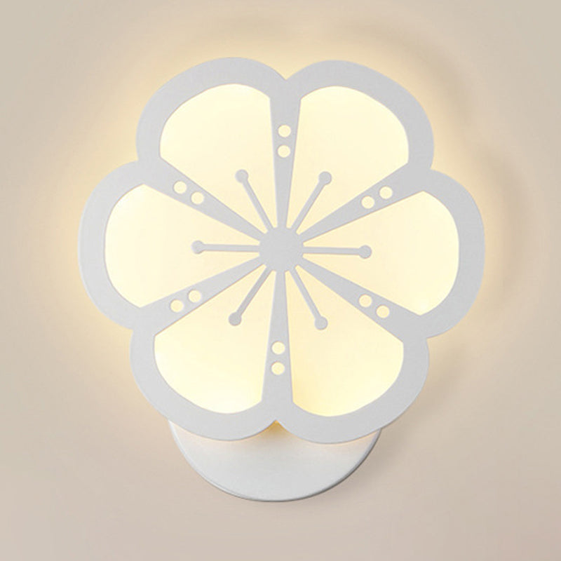 Modern Flower Shape Wall Light Sconces White 1 Light Sconces Light for Living Room