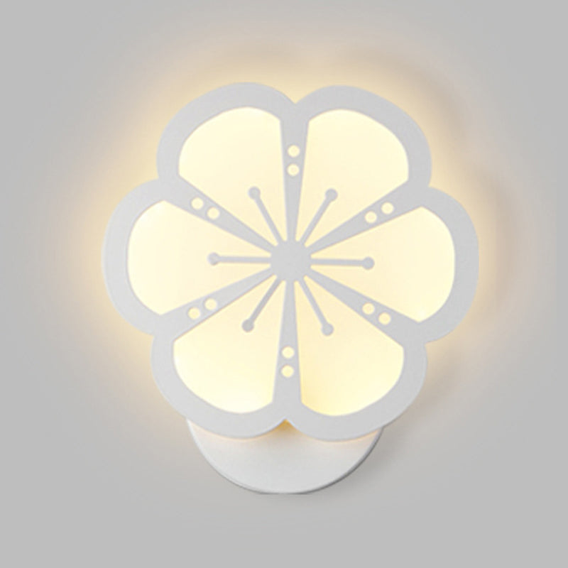 Modern Flower Shape Wall Light Sconces White 1 Light Sconces Light for Living Room