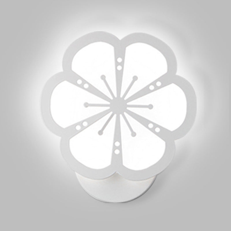 Modern Flower Shape Wall Light Sconces White 1 Light Sconces Light for Living Room