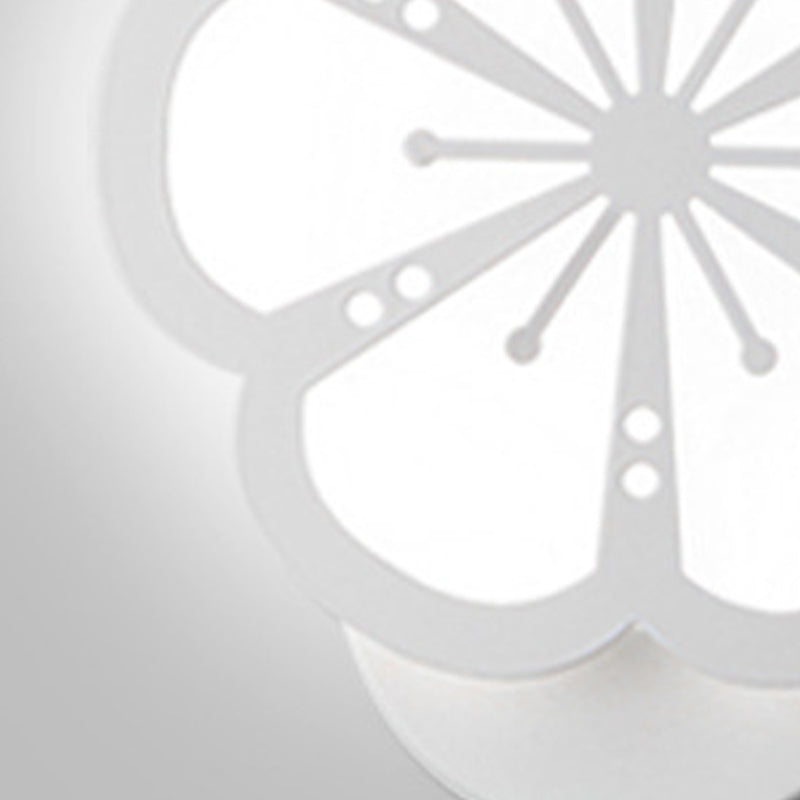 Modern Flower Shape Wall Light Sconces White 1 Light Sconces Light for Living Room