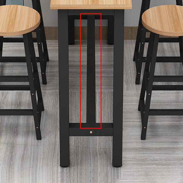 Modern Wood Counter Table Rectangle Top Trestle Base Bar Table