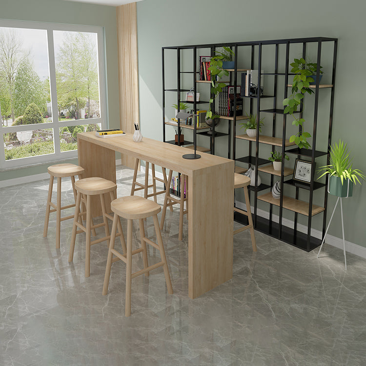 Rectangle Counter Dining Table in Log, Modern Counter Table with 41.3-inch Height