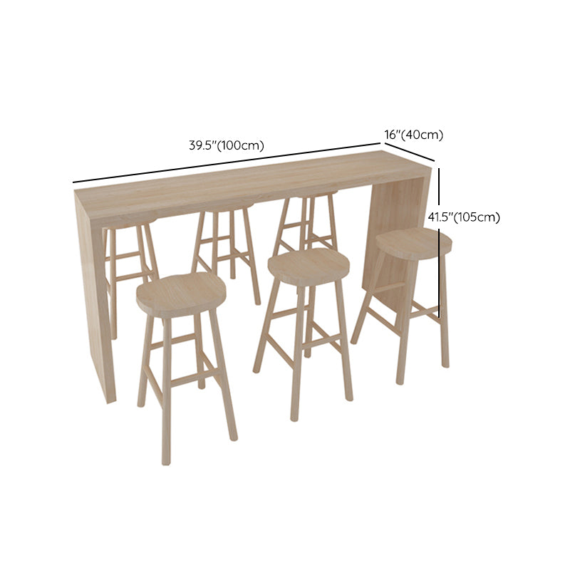 Rectangle Counter Dining Table in Log, Modern Counter Table with 41.3-inch Height