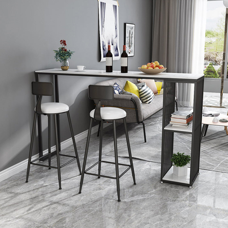 Contemporary Bar Table Bar Height Rectangle Pub Table for Breakroom