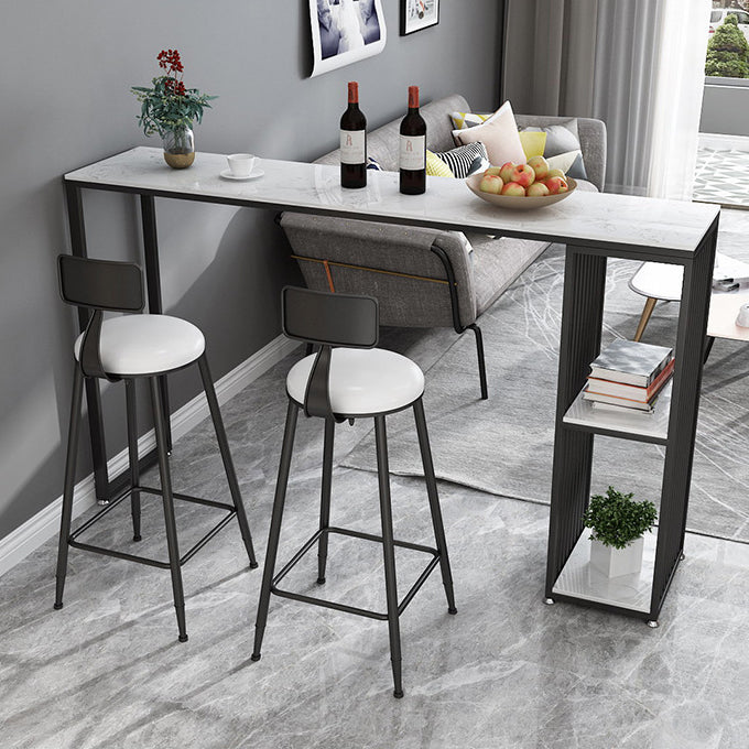 Contemporary Bar Table Bar Height Rectangle Pub Table for Breakroom
