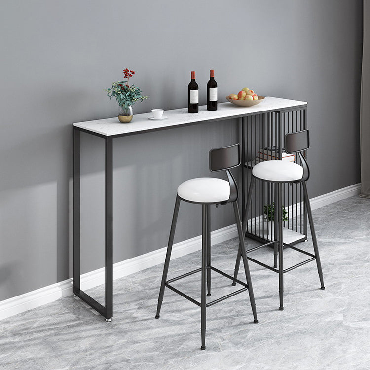 Contemporary Bar Table Bar Height Rectangle Pub Table for Breakroom
