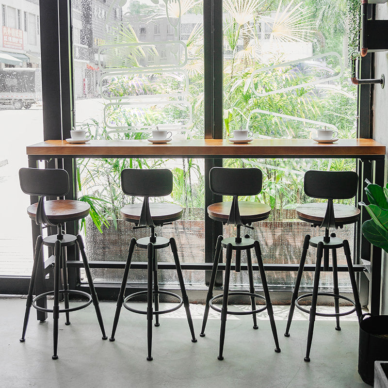 Iron and Wood Rectangular Table Modern Style Milk Tea Shop Cafe Bar Table